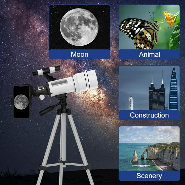 Telescope for Adults Kids 70mm Aperture Astronomical Refractor Telescopes