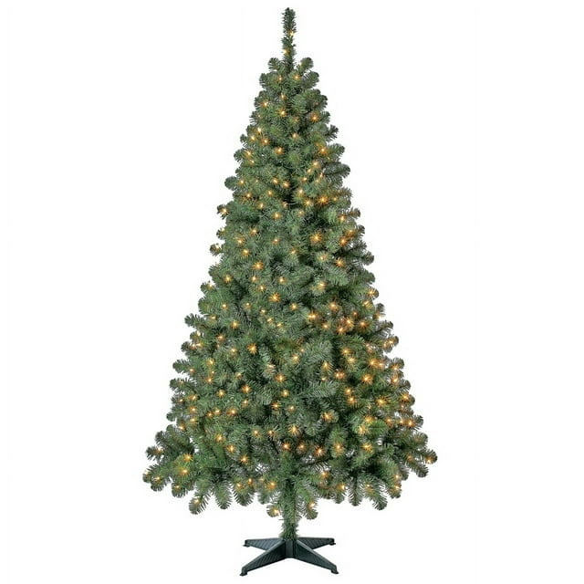 6.5 ft Pre-Lit Artificial Christmas Tree, Clear LED Lights, White