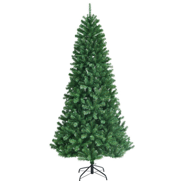 8 Feet Artificial Christmas Tree with Remote-controlled Color-changing LED Lights