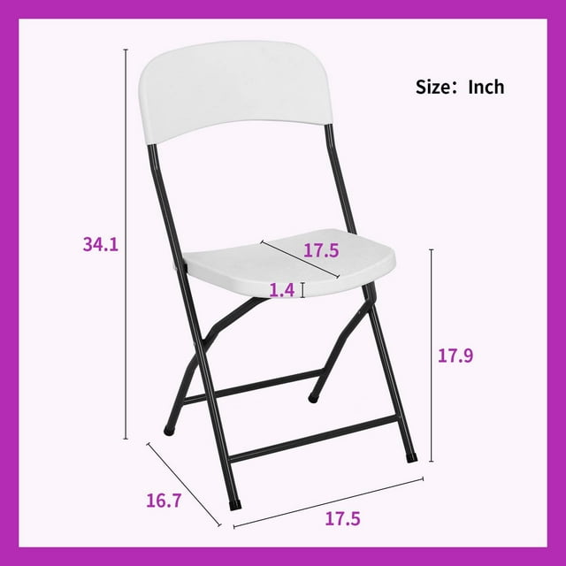 Folding Chairs Set of 4 Plastic Chairs