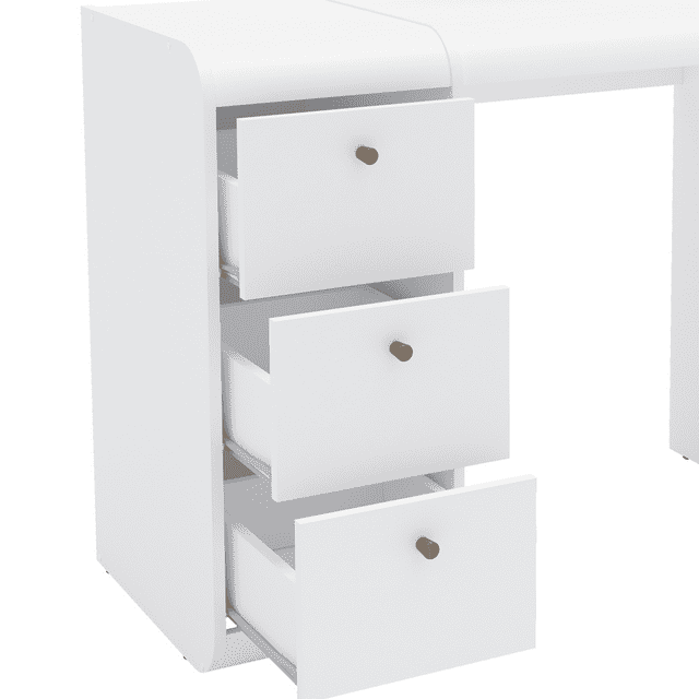 Dalia Modern Lighted Vanity Table, White Finish, for Bedroom
