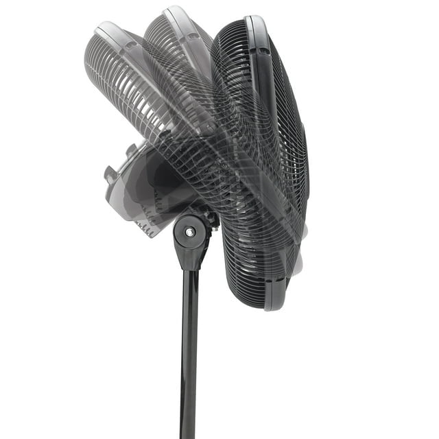 3-Speed Pedestal Fan with Remote and Time, Black