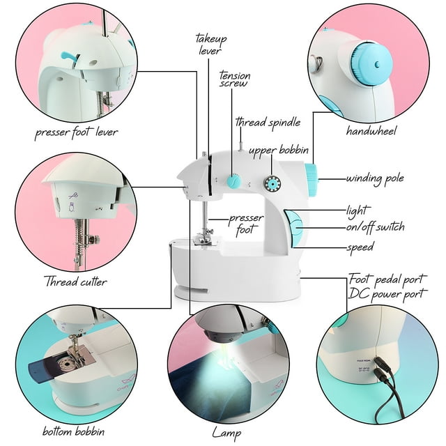 Sewing Machine Kit for Beginner, Dual Speed Portable Sewing Machine (48 Piece)
