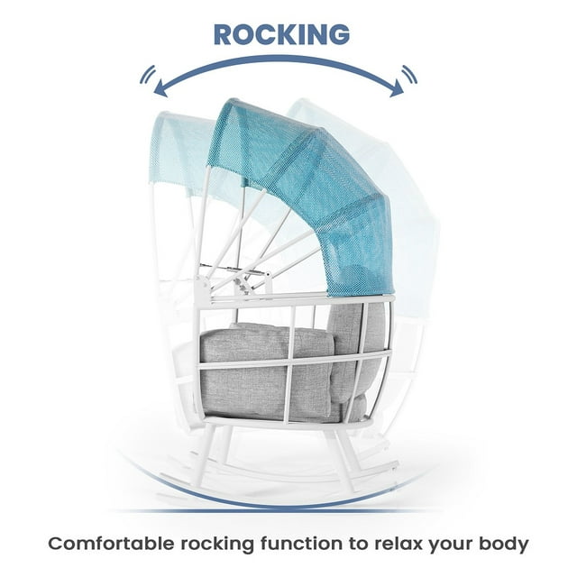 Egg Chair Outdoor Aluminum Rocking Lounge