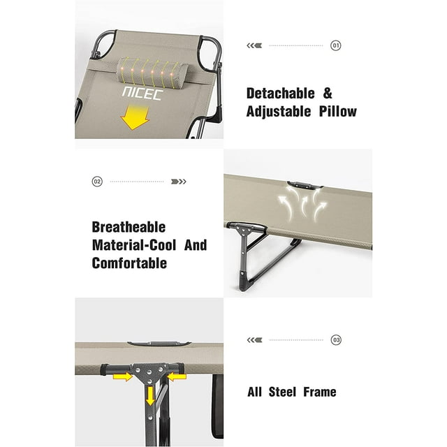 Folding Camping Cot, Lounge Chair, Sleeping Bed