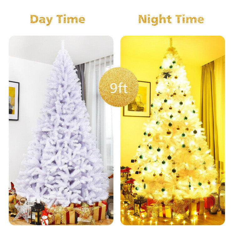 9 Feet White Christmas Tree with Metal Stand