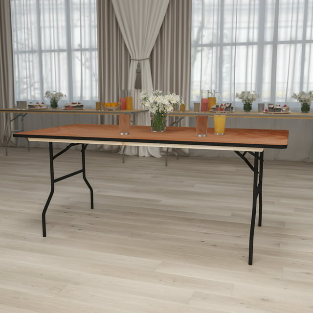 Fielder 6-Foot Rectangular Wood Folding Banquet Table