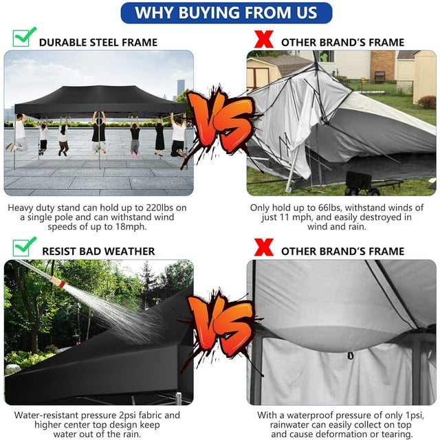 10x20 pop up Canopy Tent Party Tent Black