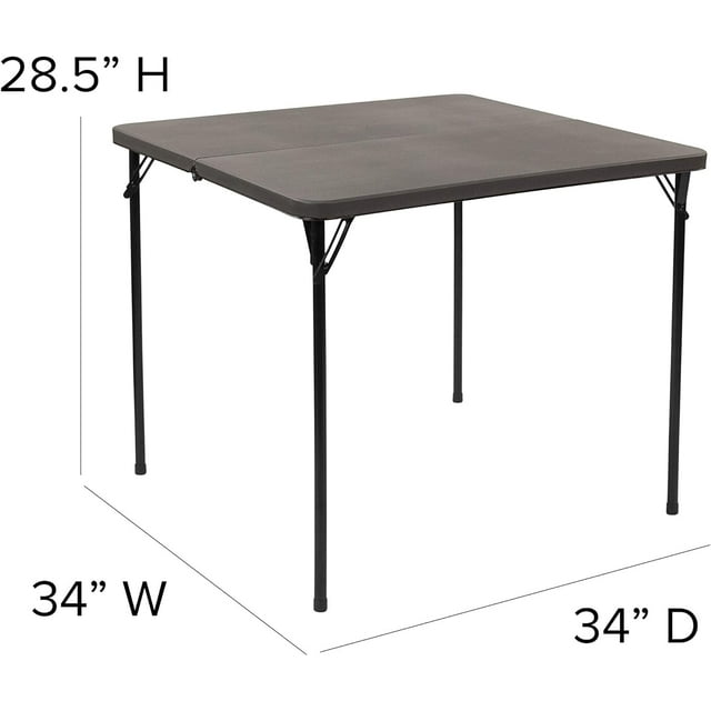 2.85ft Square Plastic Folding Table Black