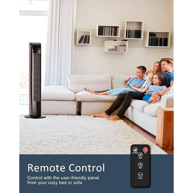 Oscillating Tower Fan with Remote
