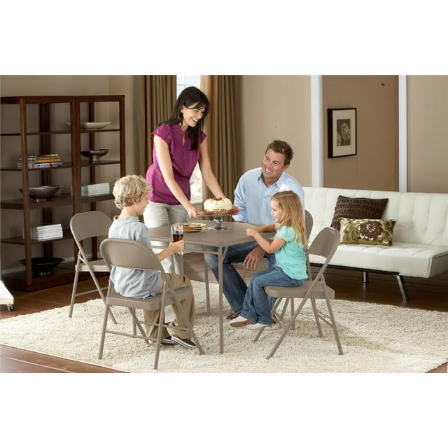 Fabric Padded Folding Chair (6 Pack), Beige